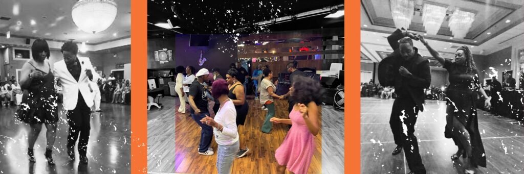 Collage of people dancing in the style Chicago Stepping